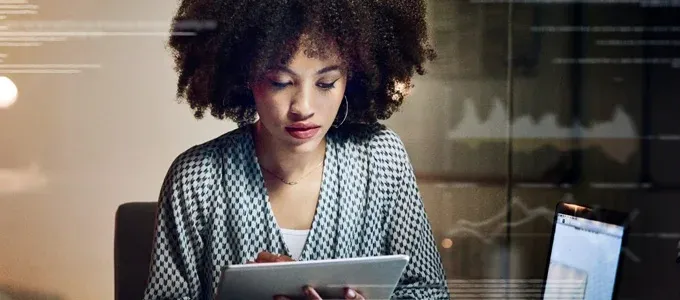 Student with tablet