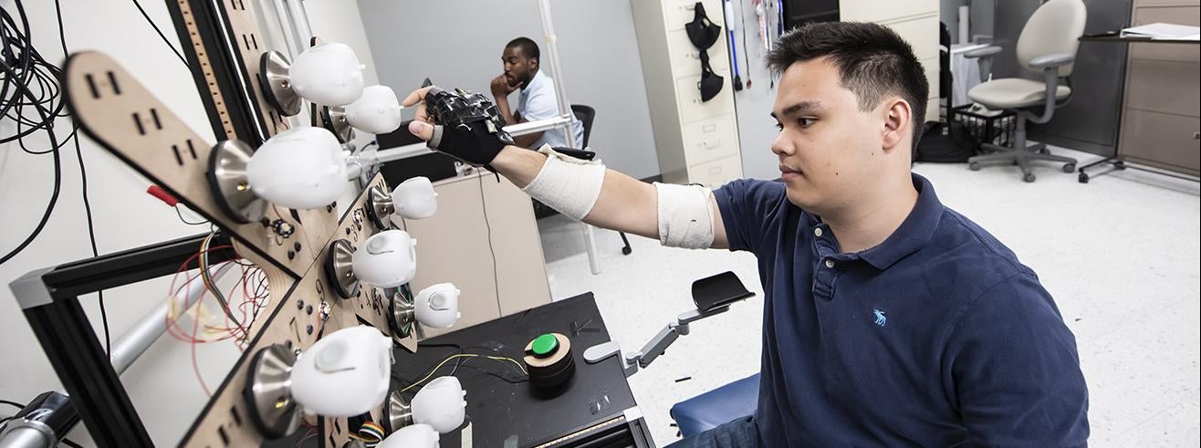 students in occupational therapy lab