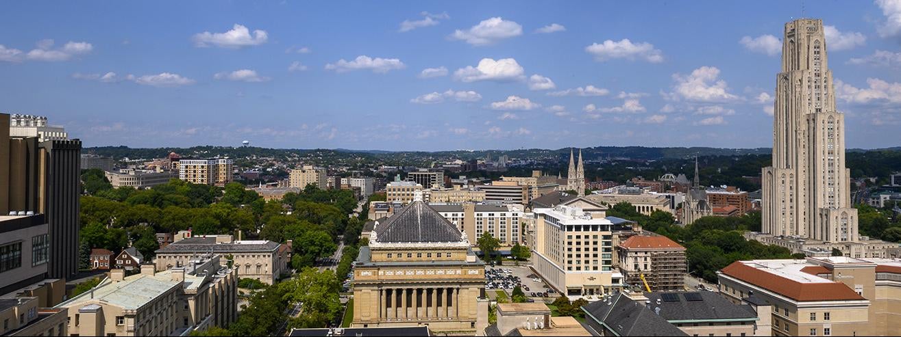 aerial view of Pittsburgh campus