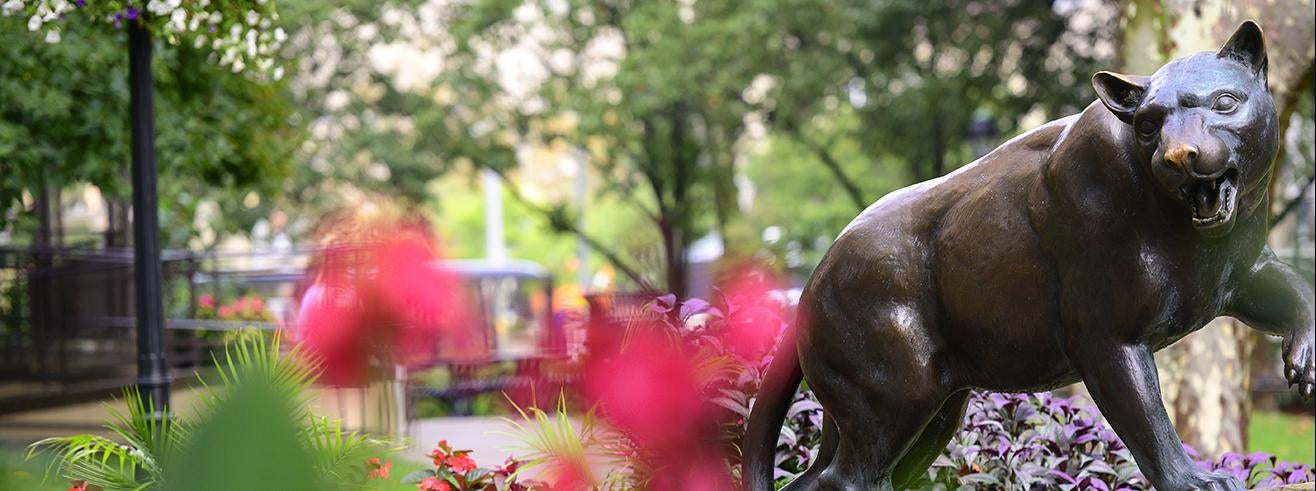 panther statue on Pitt campus