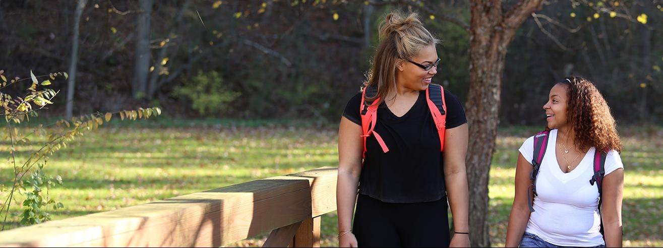 students walking on campus