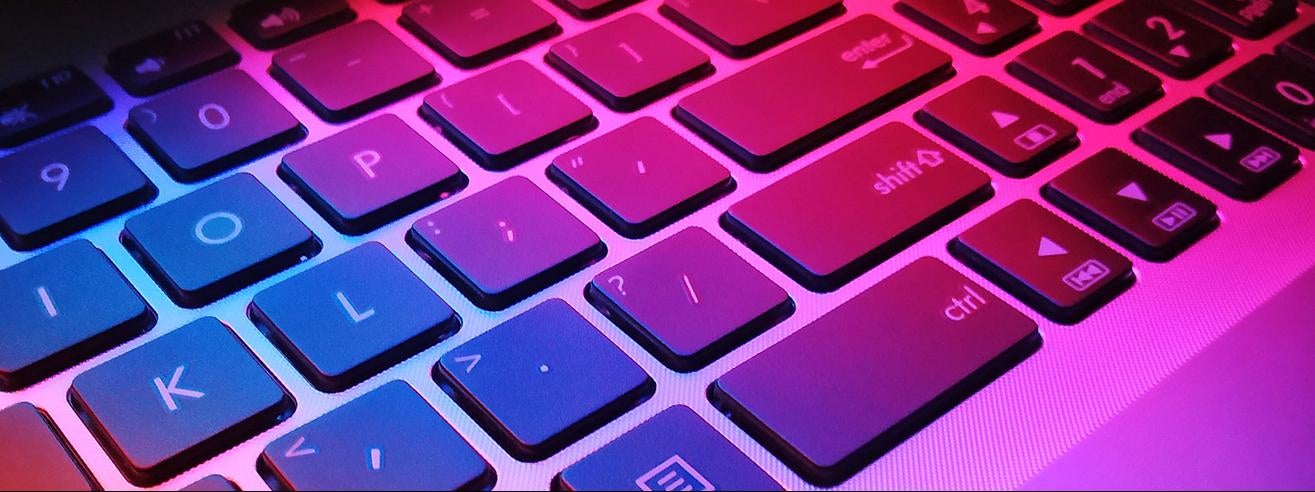 closeup of laptop keyboard