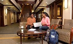 students meeting in Pitt Honors College lobby