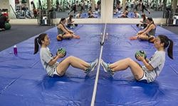 students exercising in gym