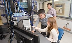 students in the Levy Physics & Astronomy Lab