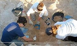 students at excavation site