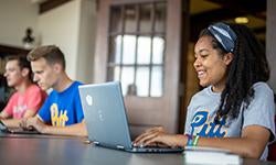 students studying at table