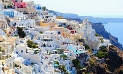 santorini greece and coastline